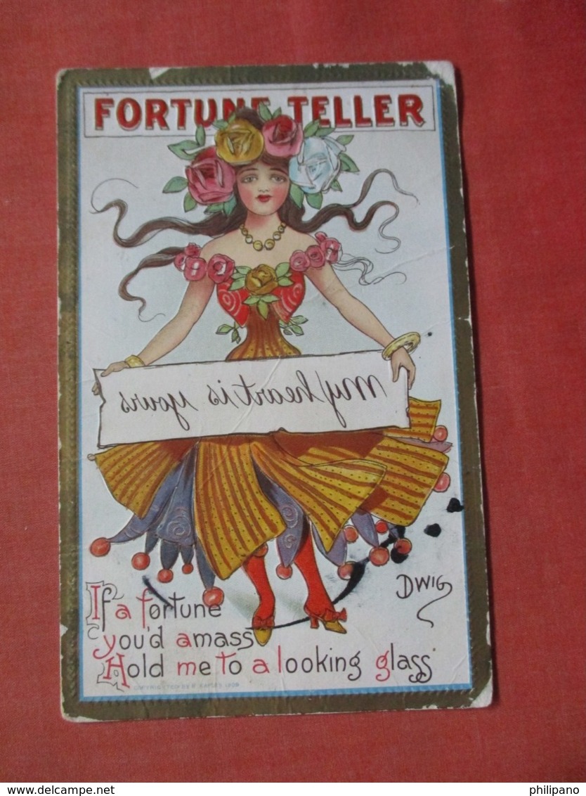 Fortune Teller  Signed Dwig Embossed  Has Crease    Ref  3850 - Other & Unclassified