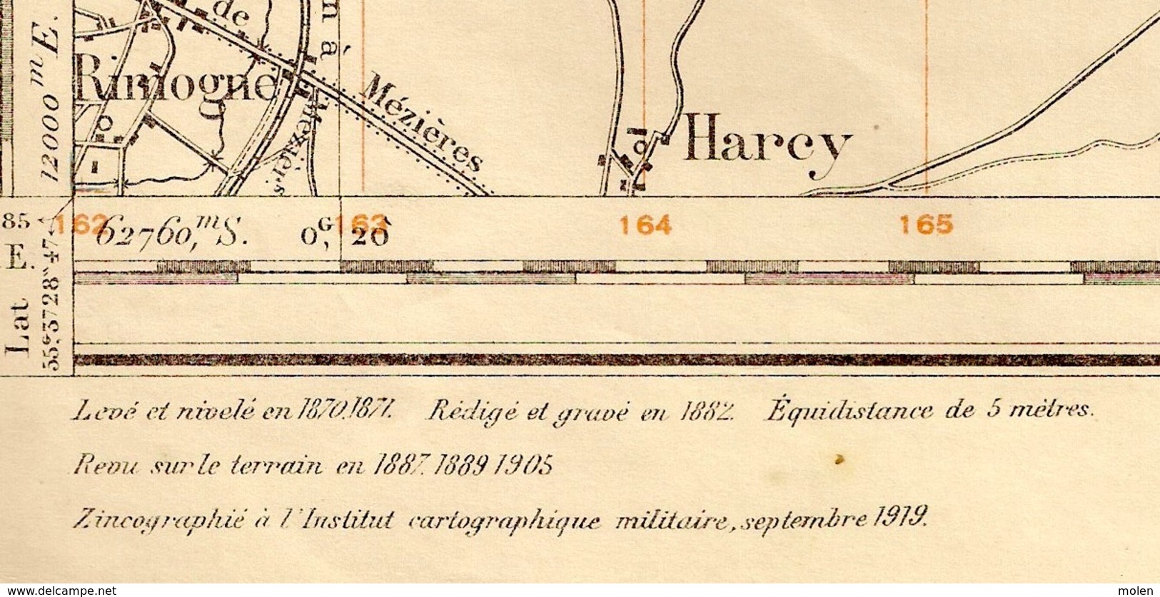 ©1871 GEDINNE CARTE D ETAT MAJOR FUMAY MONTHERME RENWEZ RIENNE WILLERZIE HOUDREMONT ALLE THILAY REVIN HAYBES ALLE S382