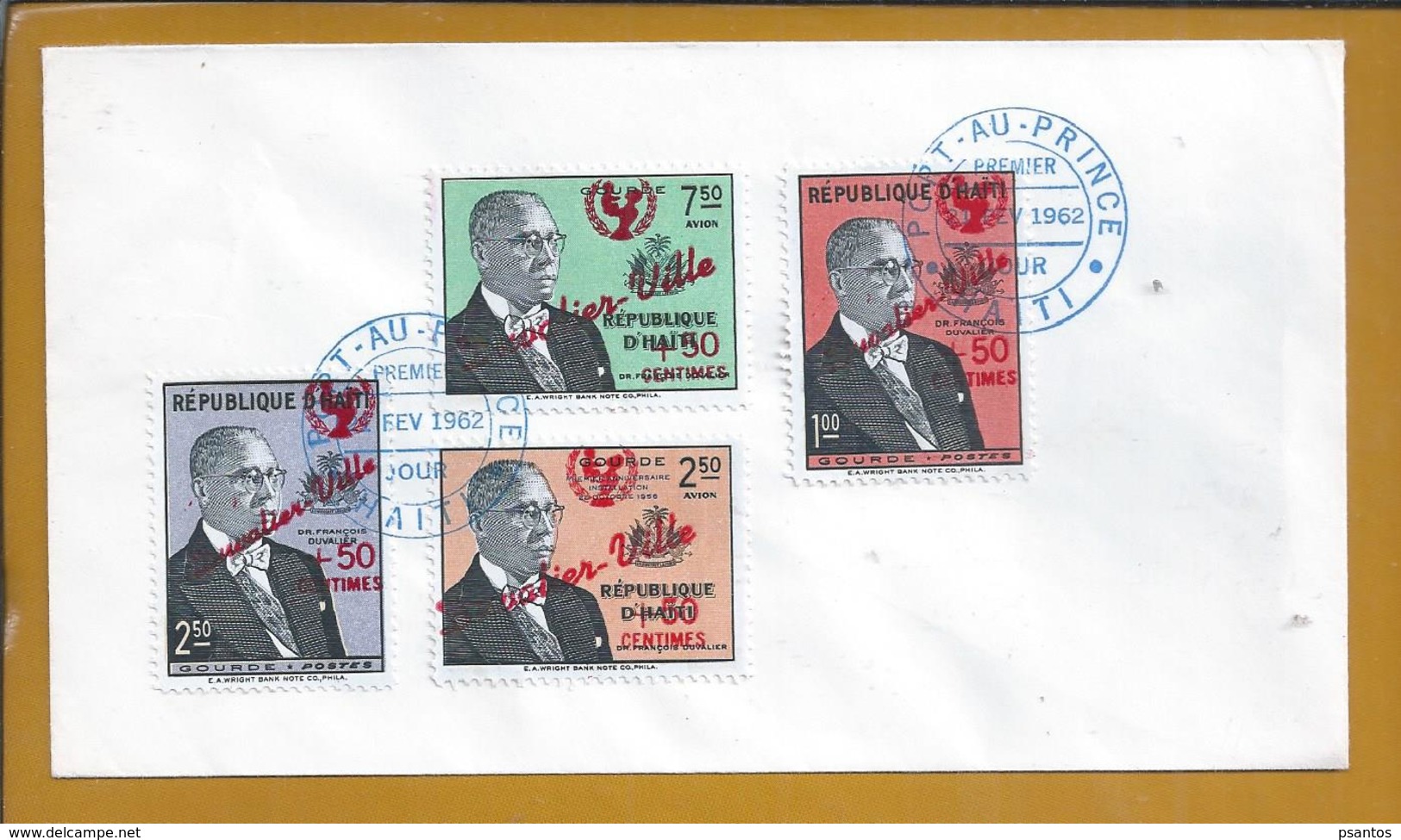 Haiti Stamps With Overhead From Unicef. François Duvalier. Doctor. Haiti President.Haiti Briefmarken Mit Overhead Unicef - UNICEF