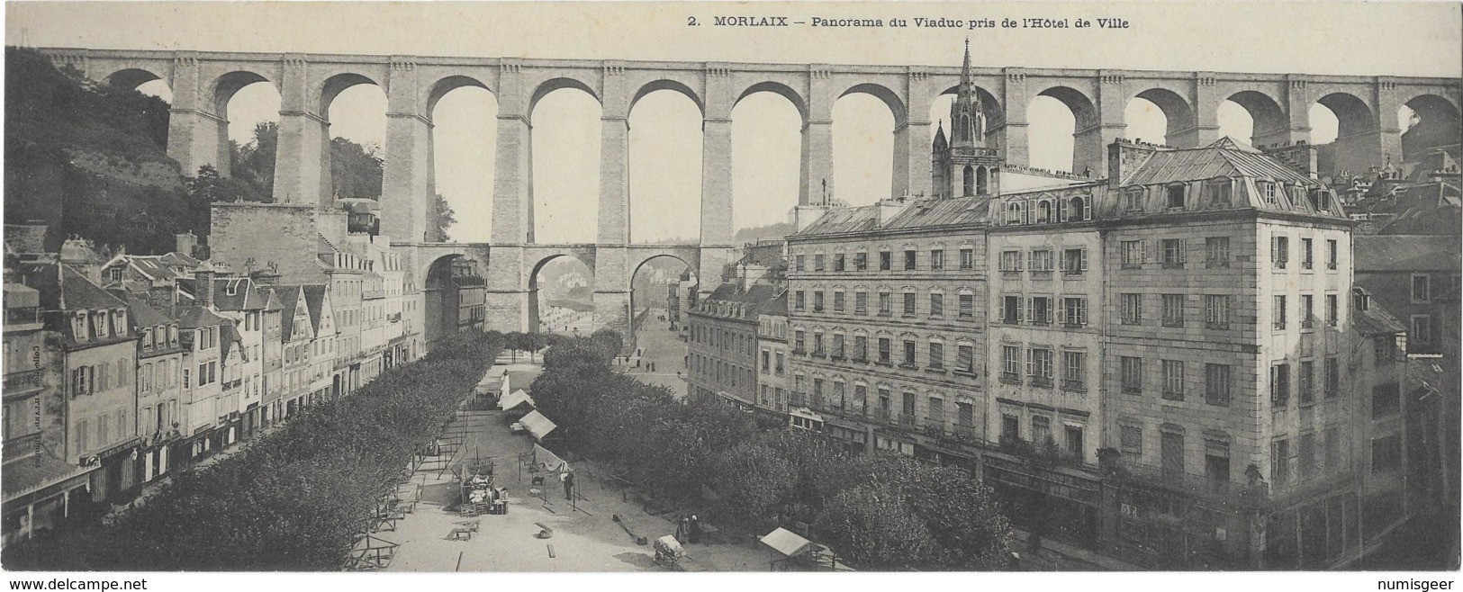 MORLAIX  --  Panorama Du Viaduc Pris De L'Hôtel De Ville ( CARTE - LETTRE - 28 X 11 Cm ) - Morlaix