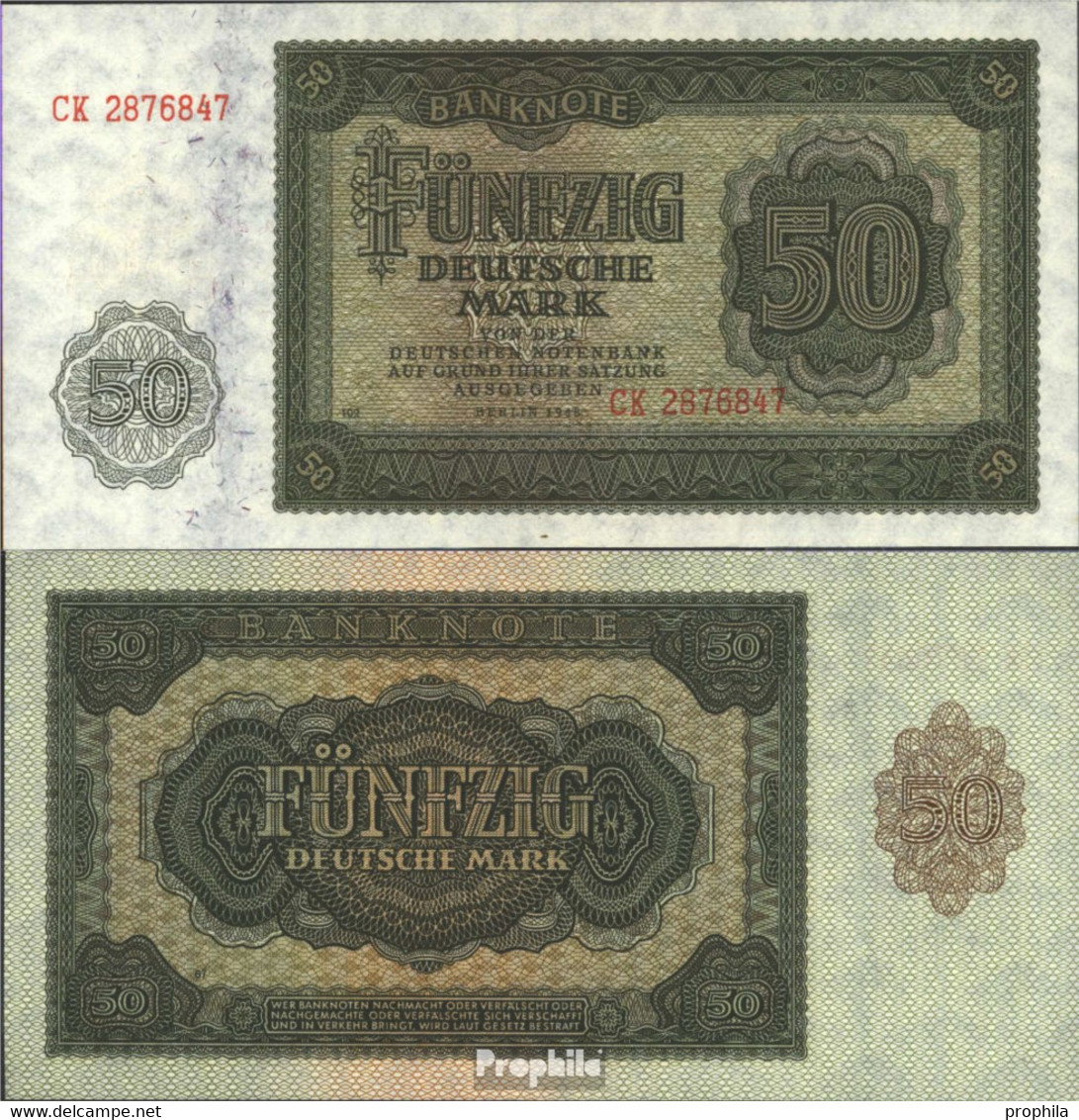 DDR Rosenbg: 345b, KN 7stellig, Mit Plattennummer Bankfrisch 1948 50 Mark - Other & Unclassified