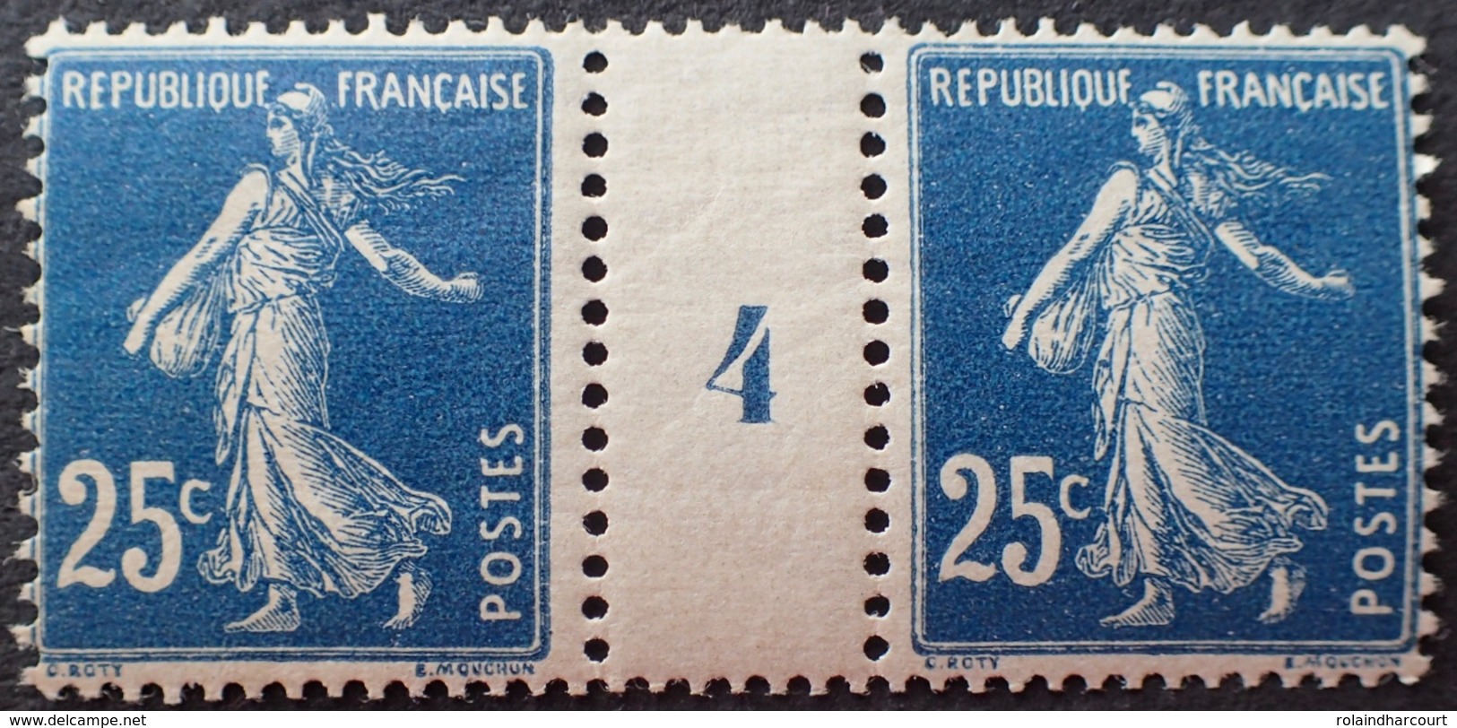 R1189/586 - 1914 - TYPE SEMEUSE CAMEE - LUXE - N°140 (IA) Mill.4 Bleu Foncé TIMBRES NEUFS** - Millésimes