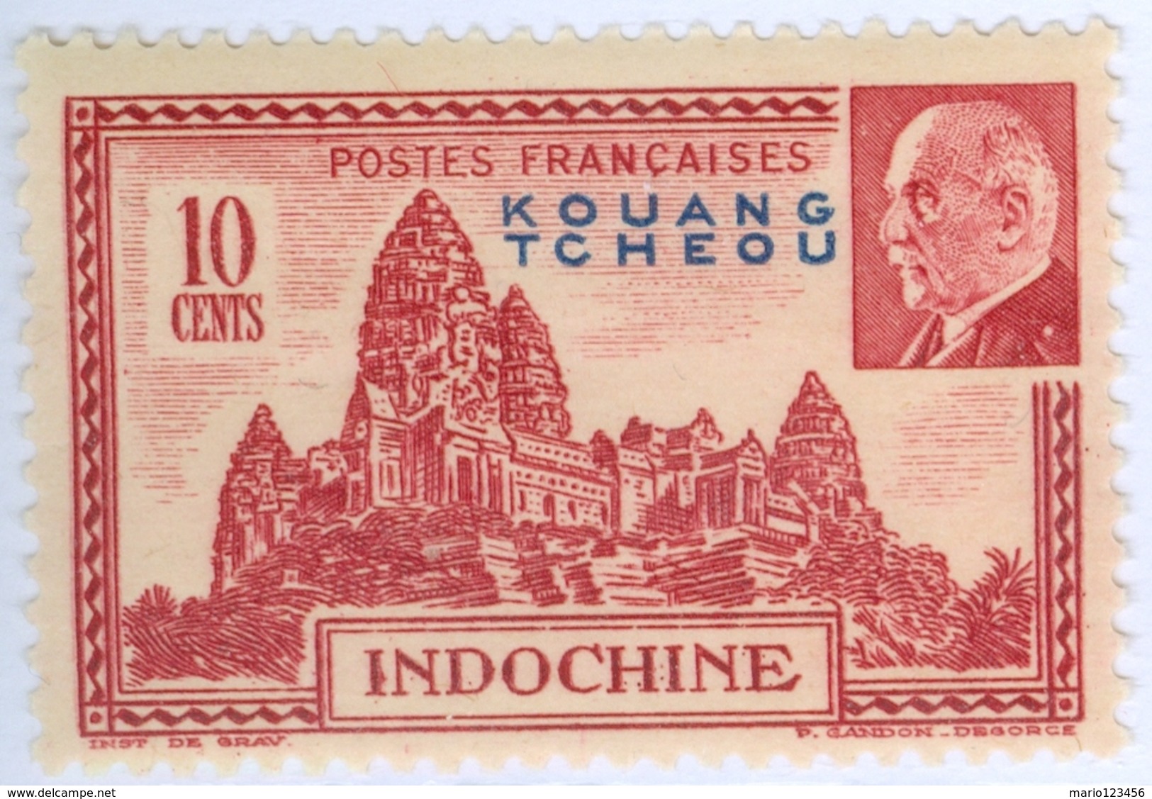 KOUANG TCHEOU, COLONIA FRANCESE, UFFICIO POSTALE, PAESAGGI, 1941, 10 C., NUOVO (MNH**) Mi:FR-IC B173, Scott: 138 - Unused Stamps