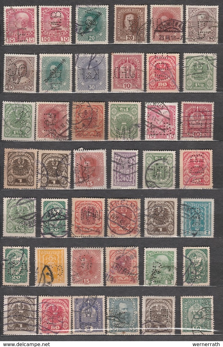 Österreich / Austria, 1908 - 22, Firmenlochungen / Perfin - Gebraucht