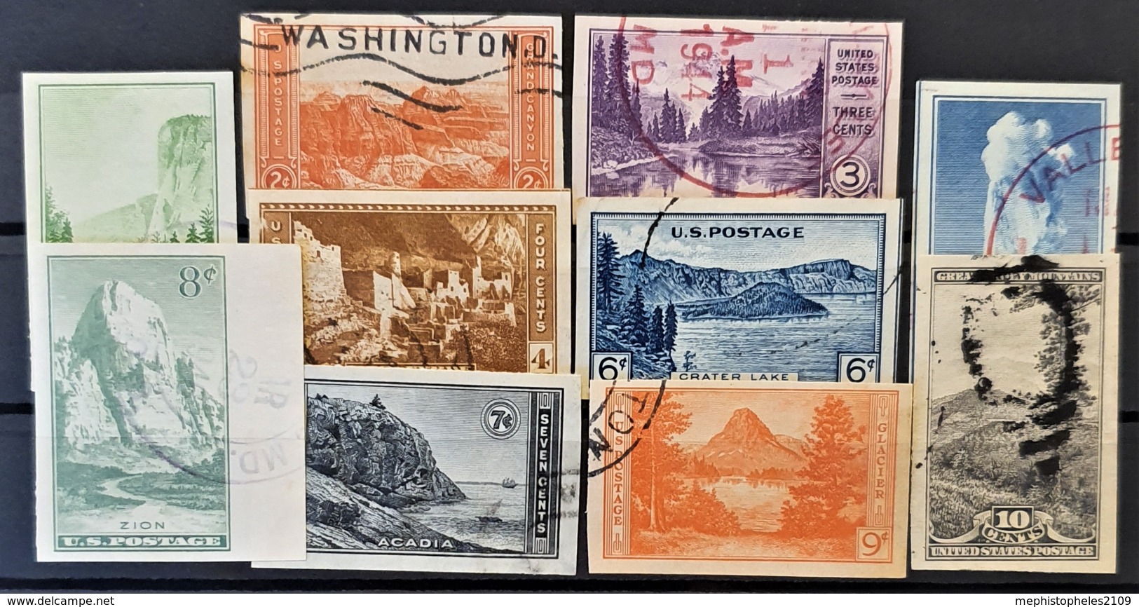 USA 1935 - Canceled - Sc# 756-765 - National Parks - Complete Set! - Gebraucht