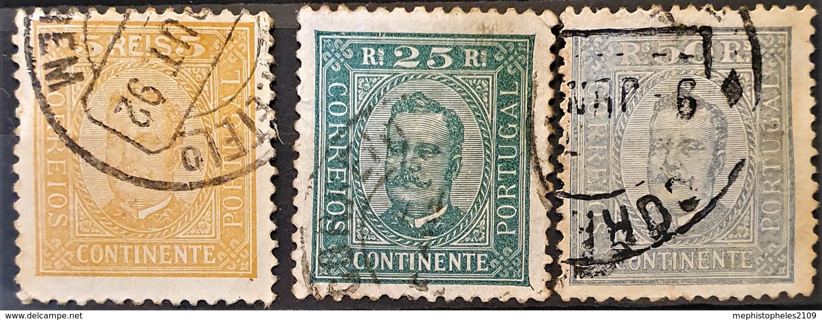 PORTUGAL - Canceled - Sc# 67, 71, 72 - Used Stamps