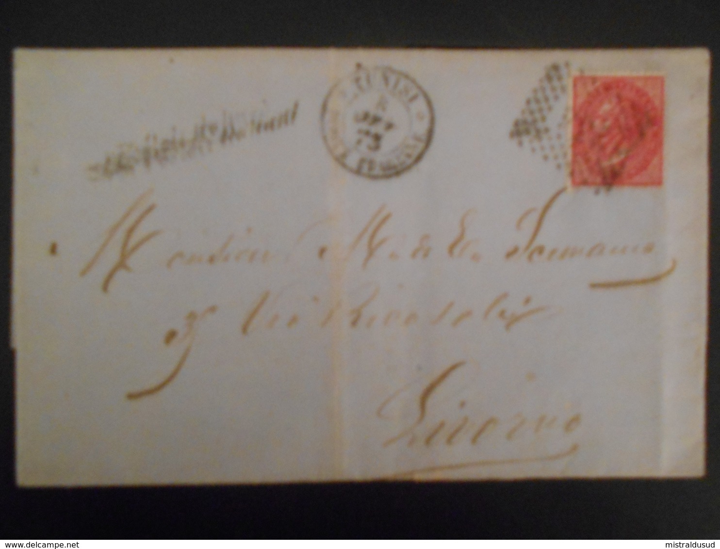 Italie Afrique , Lettre De Tunisi Poste Italianne 1873 Pour Livorno - Afrique Orientale