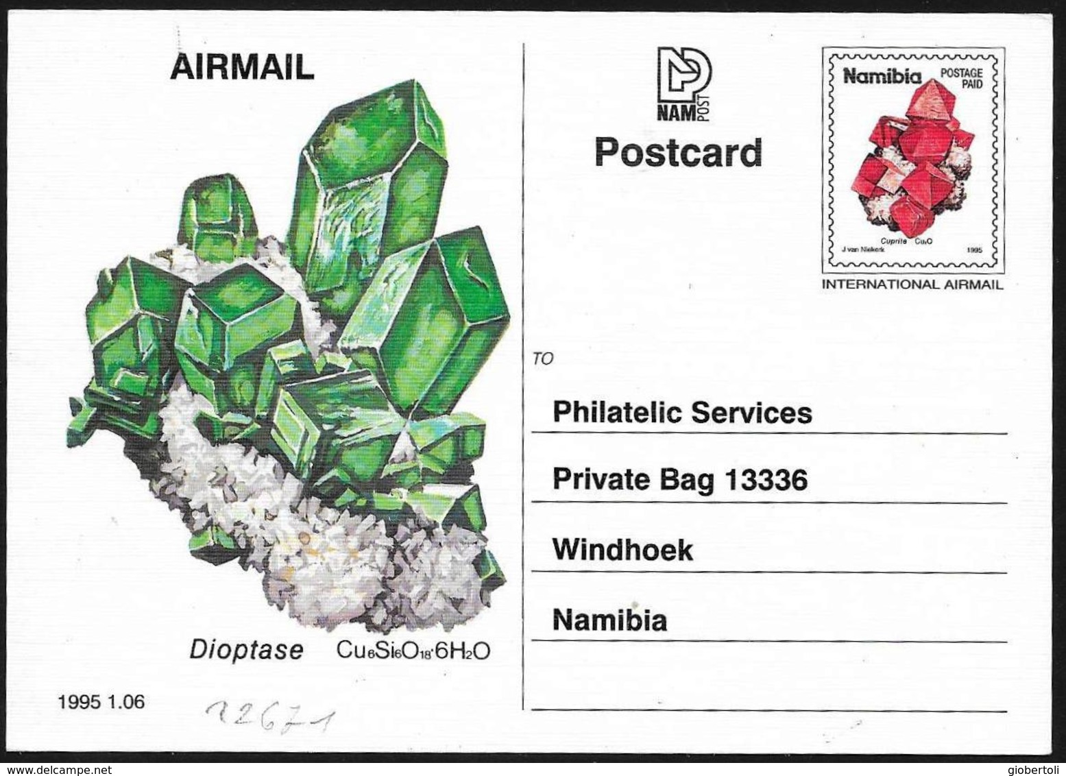 Namibia: Intero, Stationery, Entier, Cuprite, Dioptase - Minerali