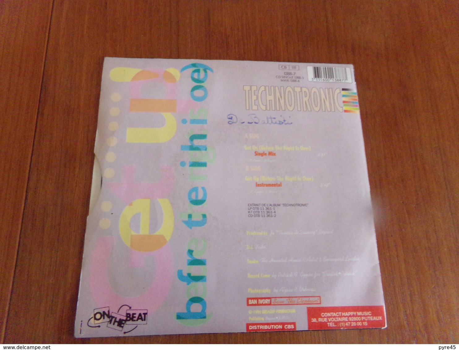 45 T Technotronic " Get Up " - Dance, Techno & House