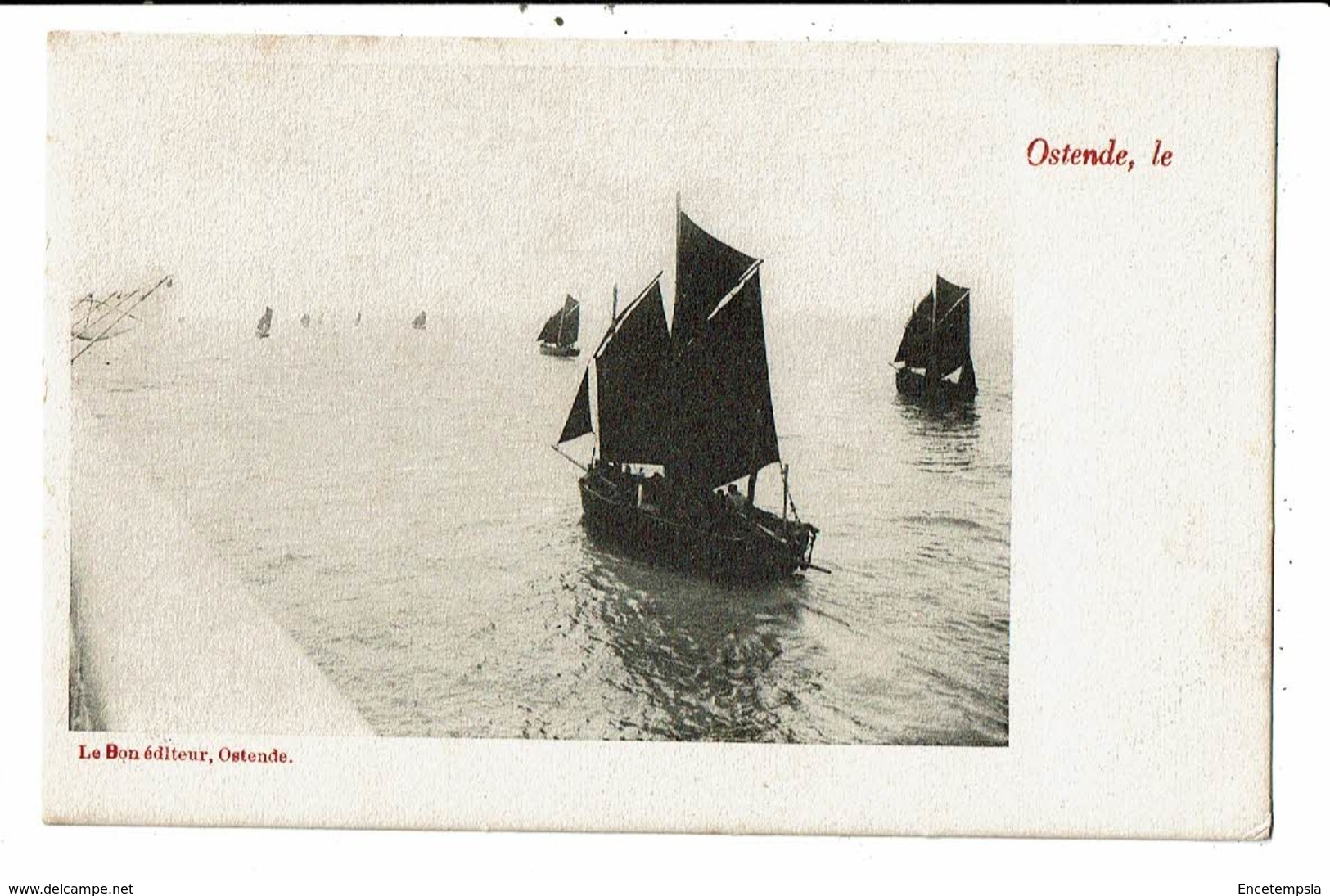 CPA Carte Postale Belgique Ostende Voiliers De Pêcheurs En Mer Au Début 1900 VM12015 - Oostende