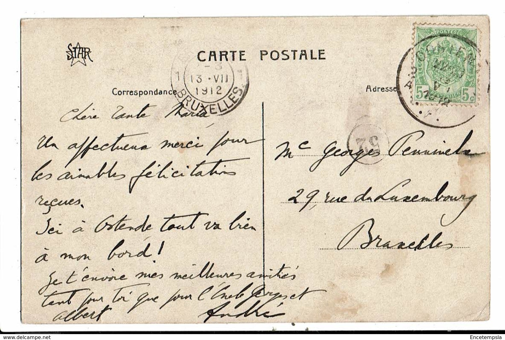 CPA Carte Postale Belgique Ostende Le Chenal Et Voiliers De Pêcheurs 1912 VM12016 - Oostende