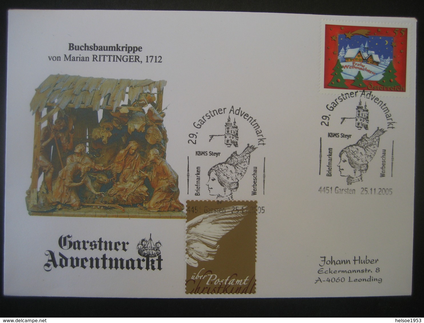 Österreich- Garsten 25.11.2005 Mit LZ Garsten Schmuckkuvert - Covers & Documents