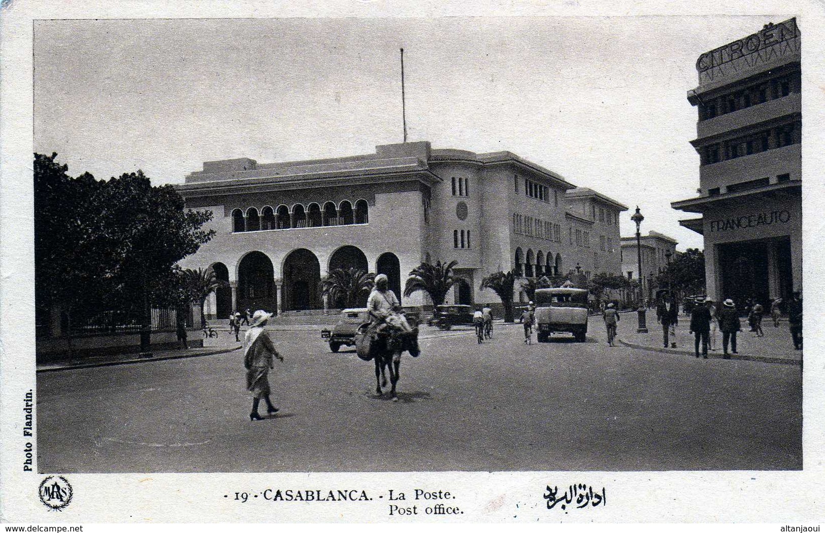 CASABLANCA- 492 1-  La Poste. France Auto- Citroen. 1937. - Casablanca