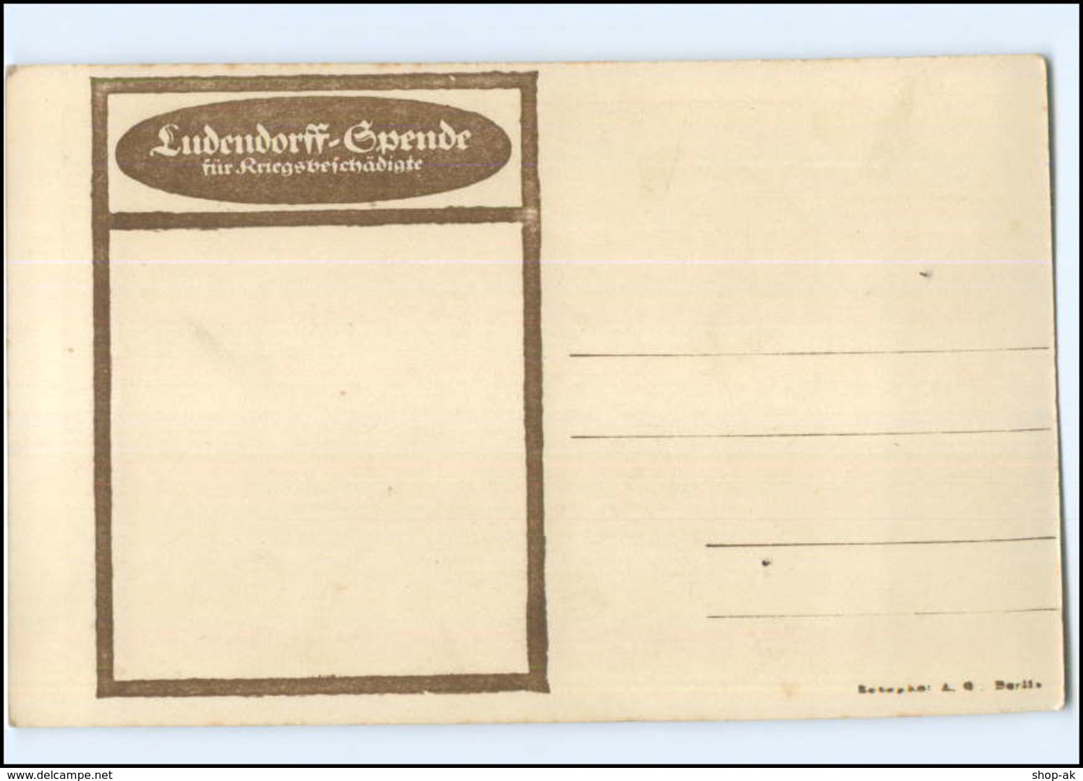 Y10562/ Ludendorff Mit Ehrenzeichen  Ludendorff-Spende AK Ca.1915 - Weltkrieg 1914-18