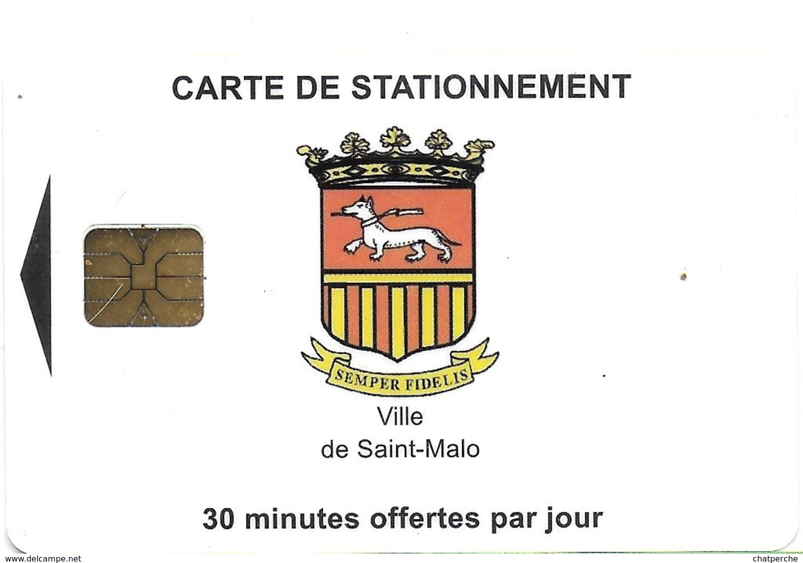 CARTE DE STATIONNEMENT A PUCE CHIP CARD VILLE DE SAINT-MALO 35 ILLE ET VILAINE - PIAF Parking Cards