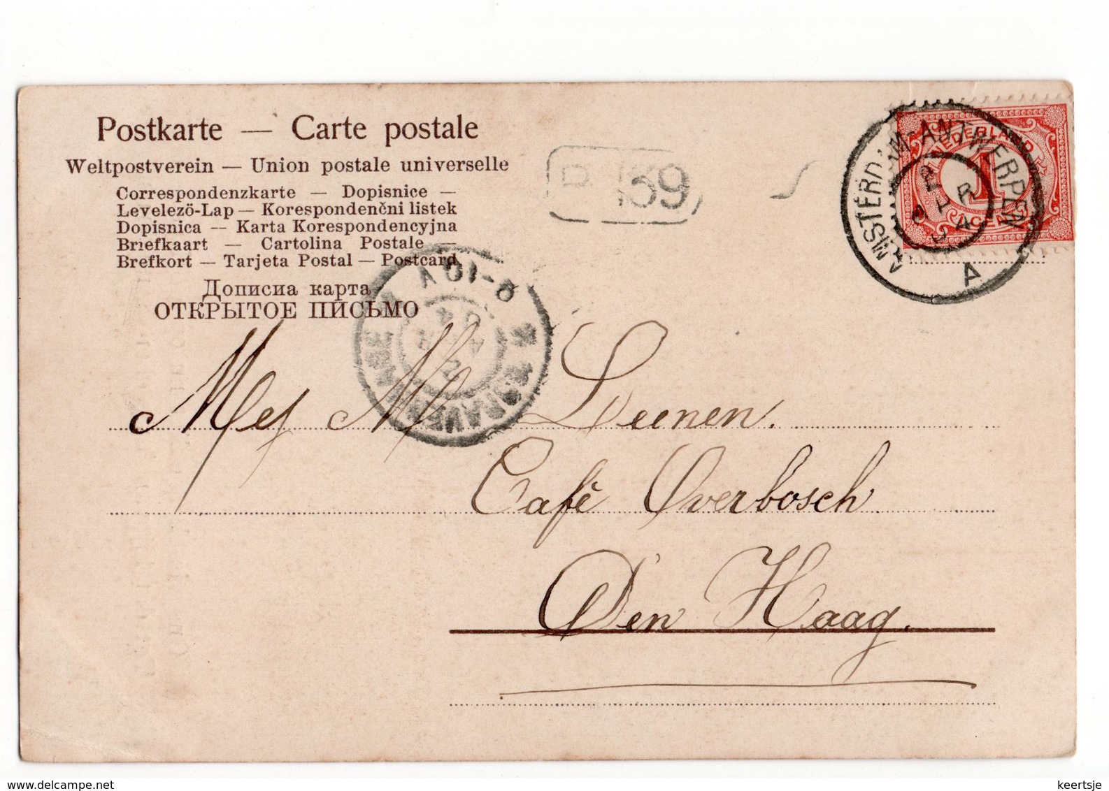Amsterdam Antwerpen A Grootrond - 1904 - Postal History