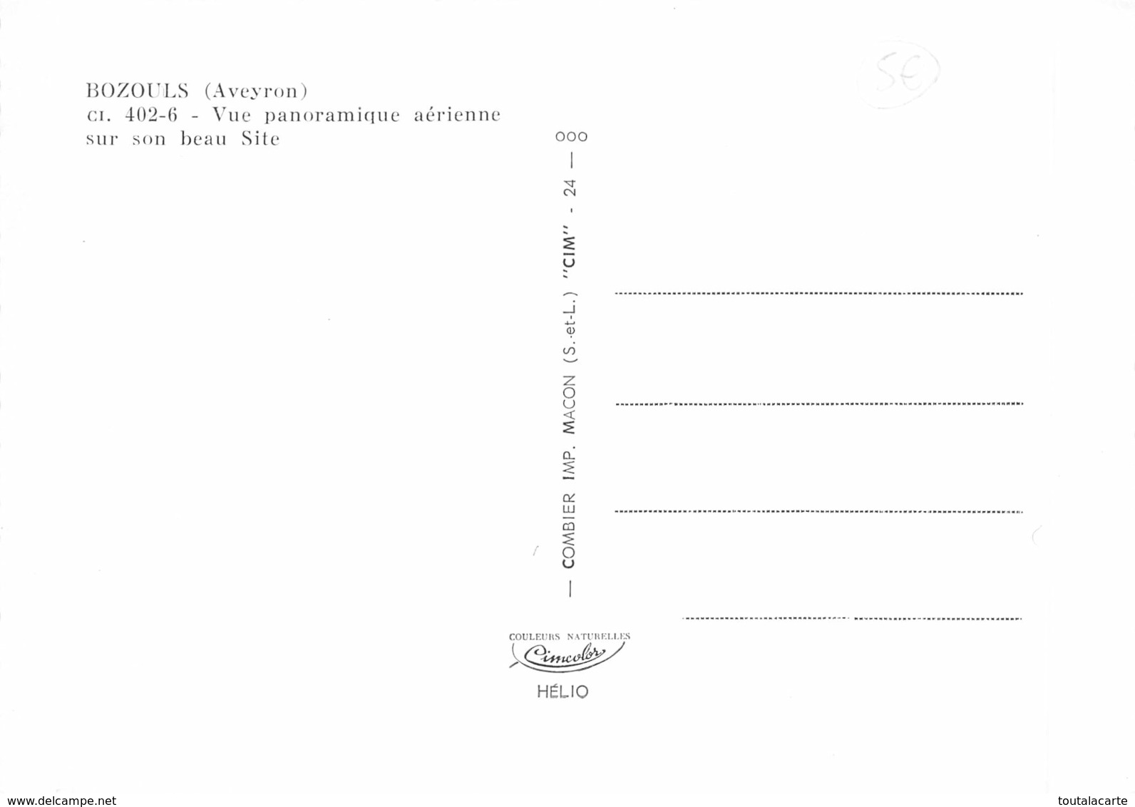 CPSM 12 BOZOULS VUE PANORAMIQUE AERIENNE    Grand Format  15 X 10,5 Cm - Bozouls
