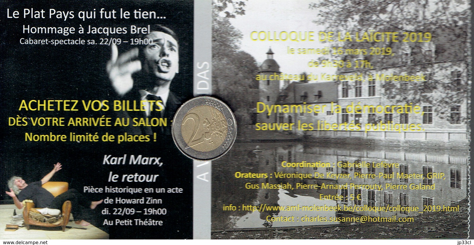 Brel, Marx Sur Invitation Au Livre Penseur, Salon Du Livre Laïque (Château De Seneffe, Septembre 2018) - Religion & Esotérisme