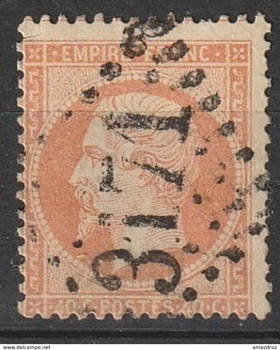 France 1862 N° 23 Napoléon GC 3171 Rochefort-sur-Mer Charente-Inférieure - 1862 Napoléon III