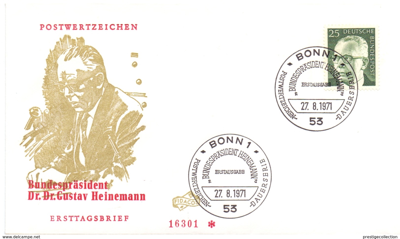DR. GUSTAV HEINEMANN 1971 BONN FDC   (GENN201052) - Altri & Non Classificati