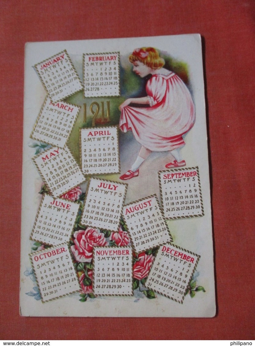 New Year  1911 Embossed Calendar    Ref  3851 - New Year