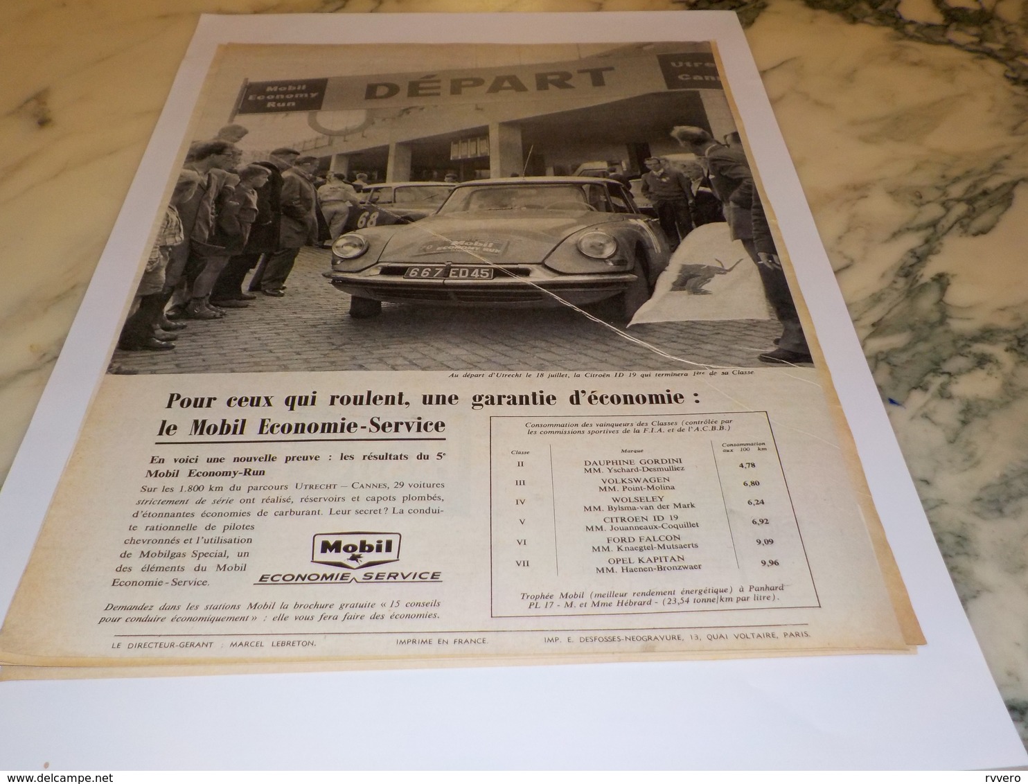 ANCIENNE PUBLICITE DS ET MOBIL  1960 - Autres & Non Classés