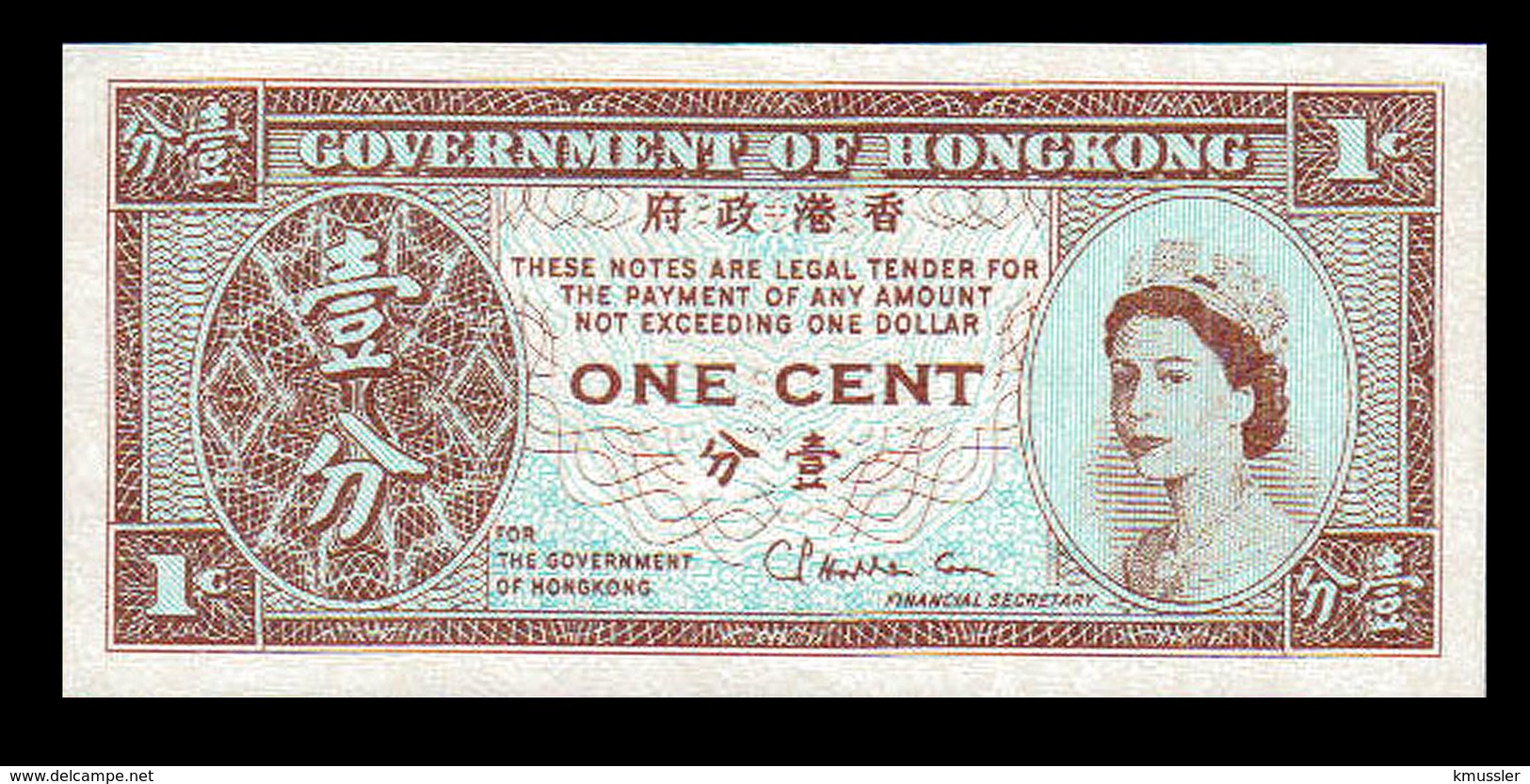 # # # Banknote Hongkong 1 Cent UNC # # # - Hongkong