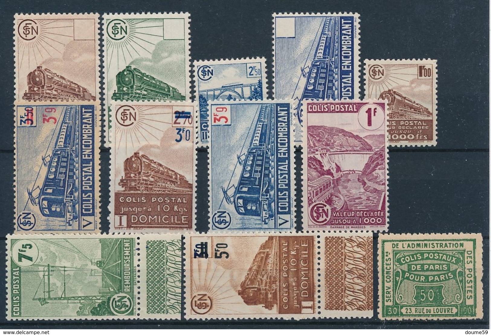 DI-186: FRANCE: Lot Avec Colis Postaux** - Mint/Hinged