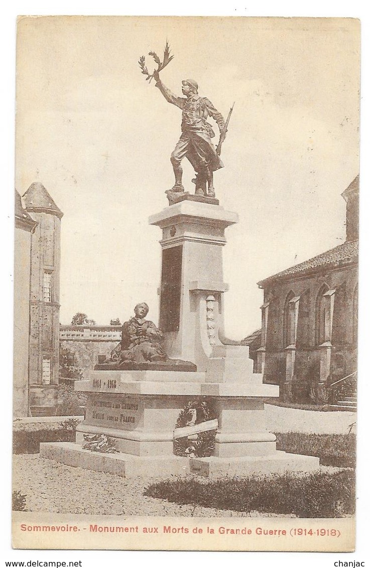 Cpa: 52 SOMMEVOIRE (ar. Saint Dizier) Monument Aux Morts De La Guerre 1914 - 1918 - Autres & Non Classés