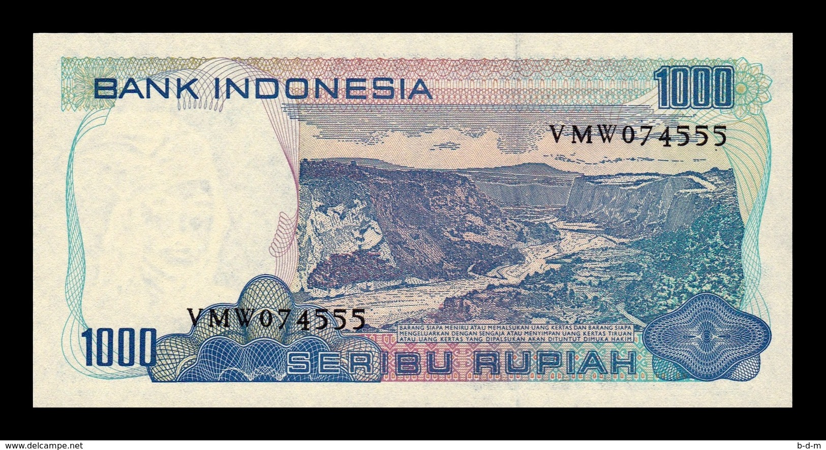 Indonesia 1000 Rupiah 1980 Pick 119 SC UNC - Indonesia