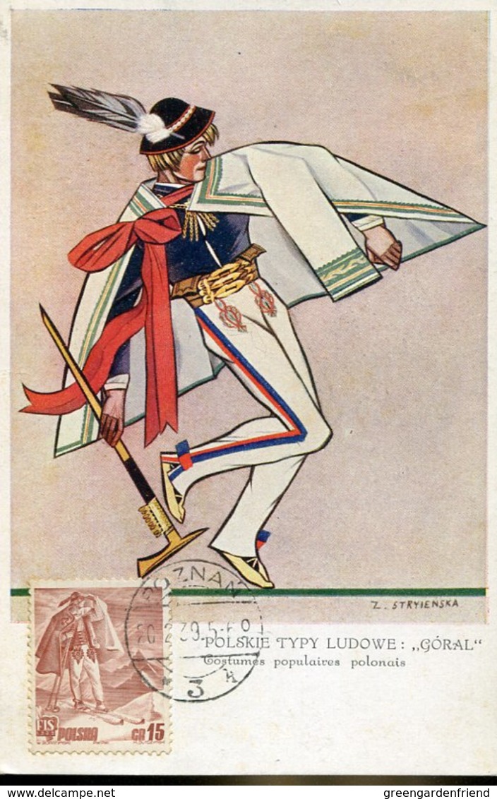 50851 Poland, Maximum 1939 Poznan Costume Populaires Polonais - Maximumkaarten