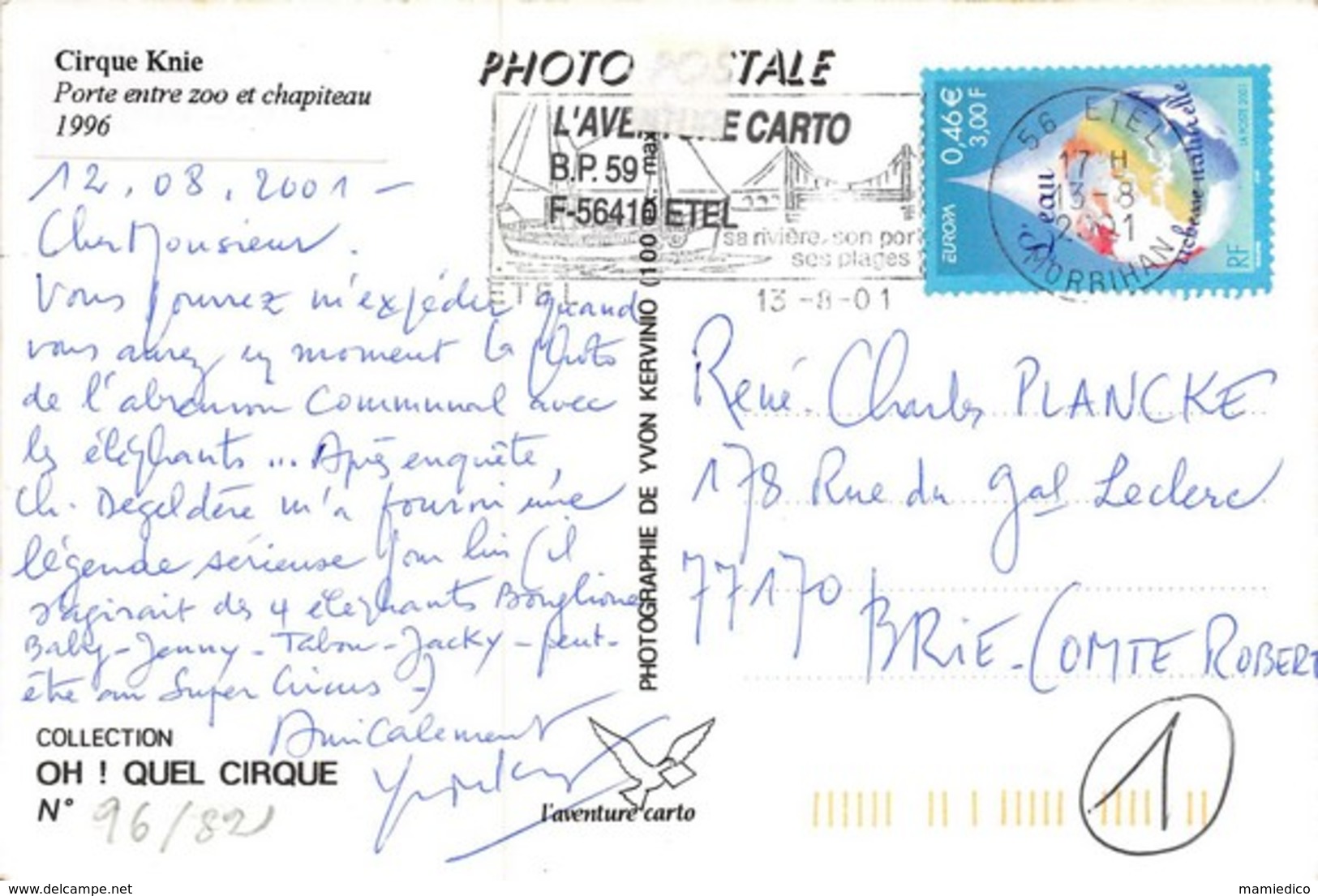 Thème " LE CIRQUE" 5 CP Lot N°5. Scans Recto-verso - 5 - 99 Cartes