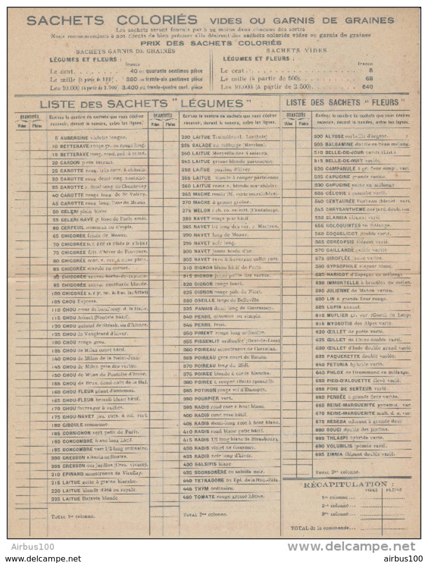 1939 BROCHURE 164 PAGES DE VENTE PAR CORRESPONDANCE GRAINES LÉGUMES FLEURS ARBRES BLAIN AVIGNON - Autres & Non Classés