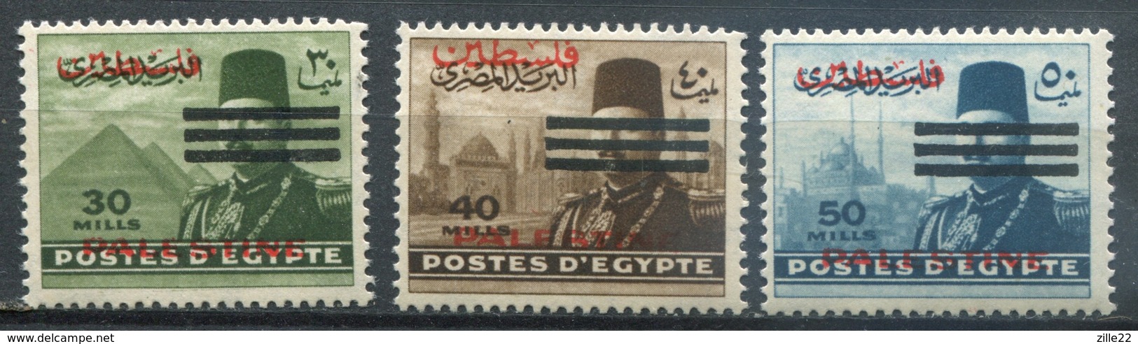 Palästina Palestine - Ägypten Besatzung Mi# 45-47 Postfrisch MNH - Palestina