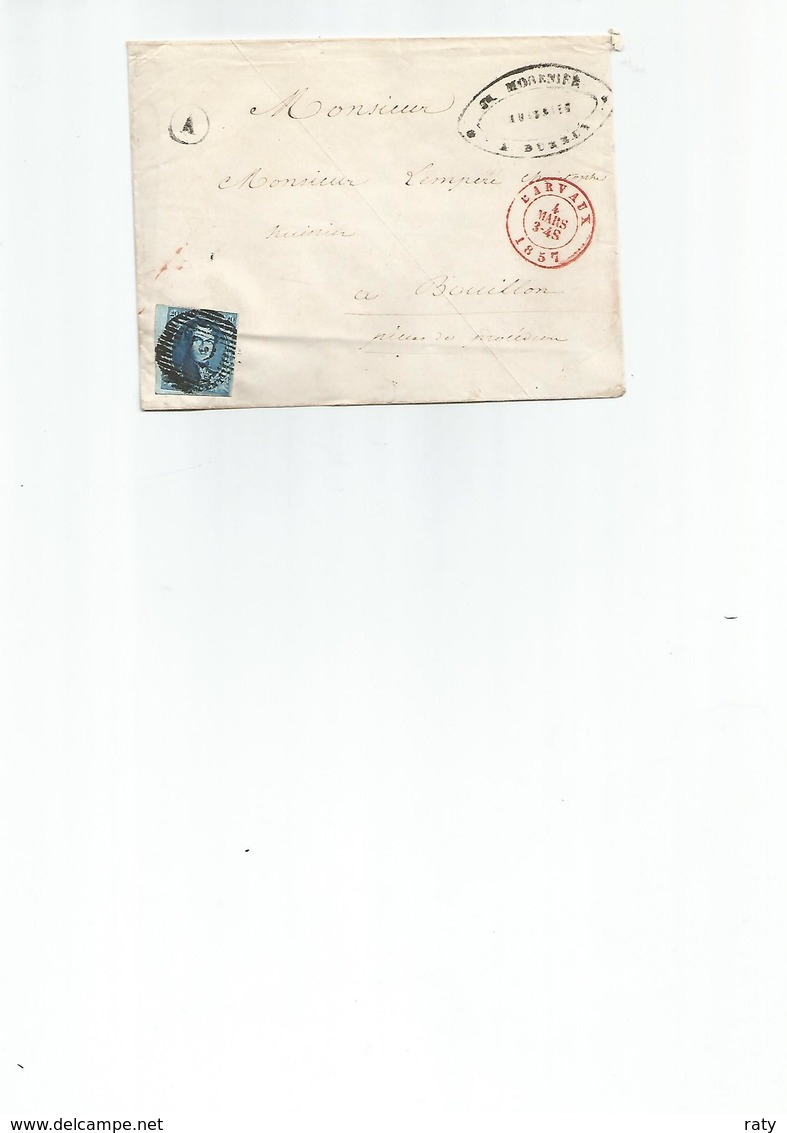 Enveloppe Avec Le Courrier De DURBUY Pour Bouillon Du 4 Mars 1857 Boite A . Cachet BARVAUX . - 1849-1865 Medaillen (Sonstige)