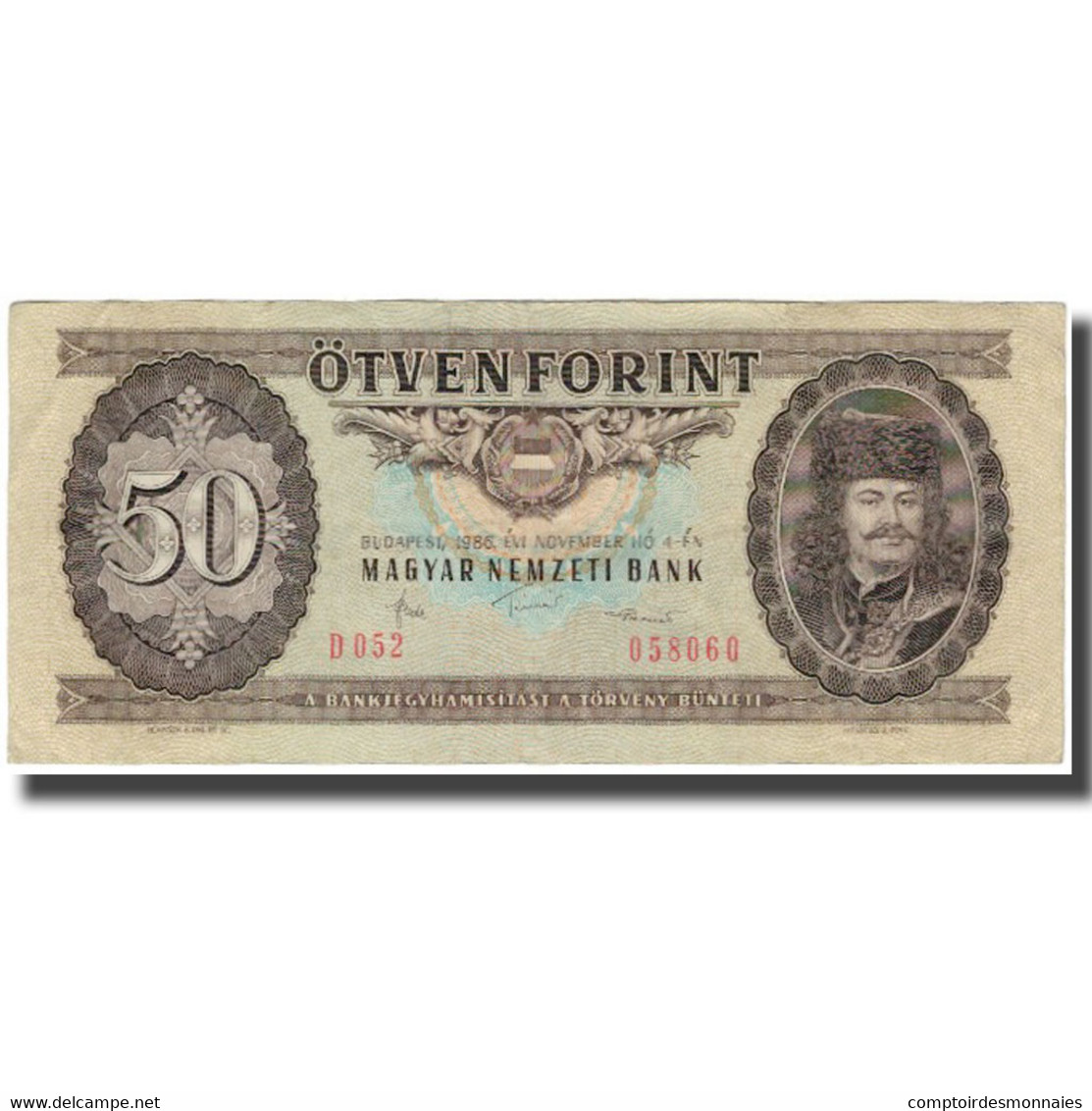 Billet, Hongrie, 50 Forint, 1986-11-04, KM:170g, TTB - Hongrie
