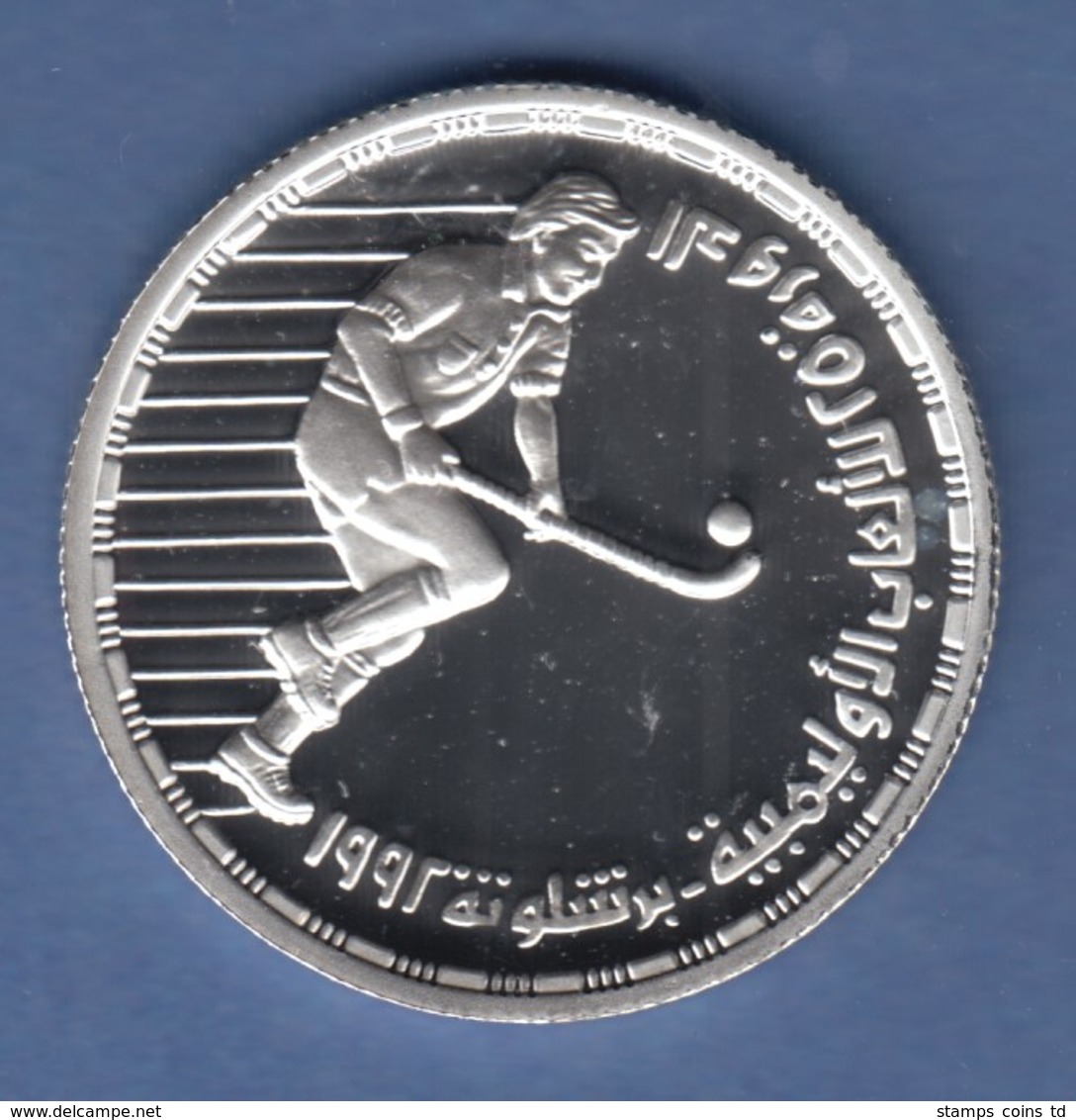 Ägypten Silbermünze Olympische Spiele 1992 Barcelona 5 Pfund  Hockey - Other - Africa