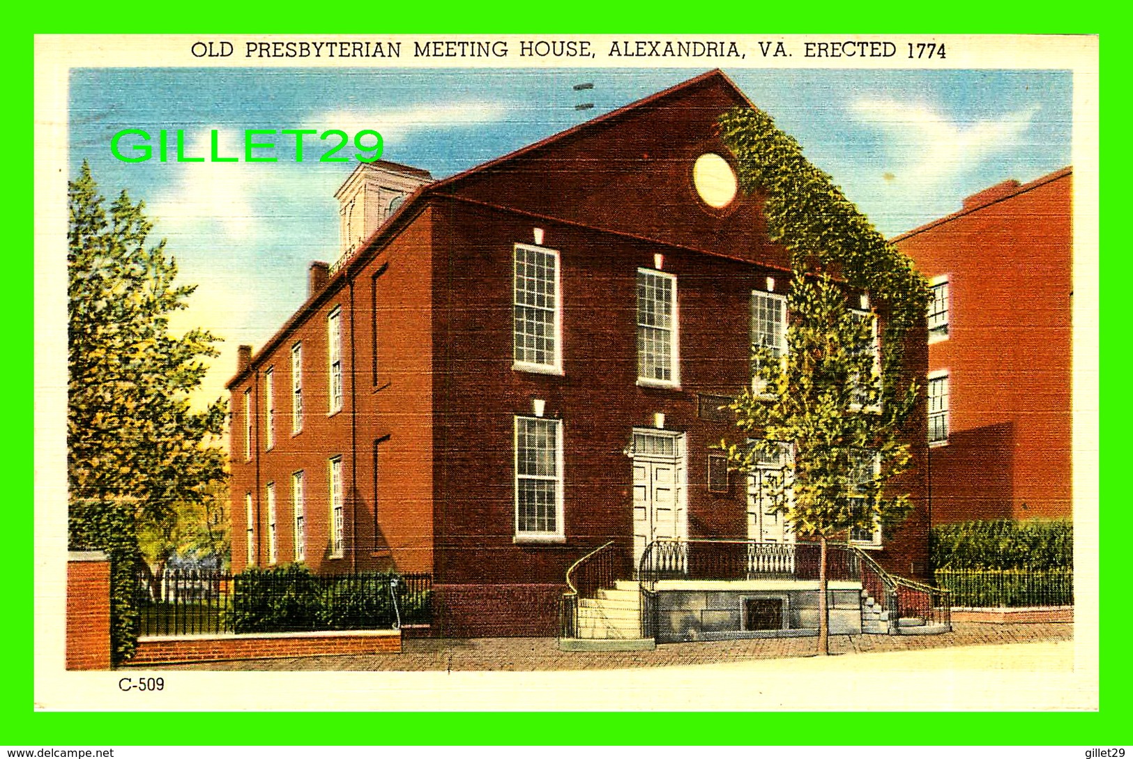 ALEXANDRIA, VA - OLD PRESBYTERIAN MEETING HOUSE , ERECTED IN 1774 - TRAVEL IN 1952 -  CAPITOL SOUVENIR CO - - Alexandria