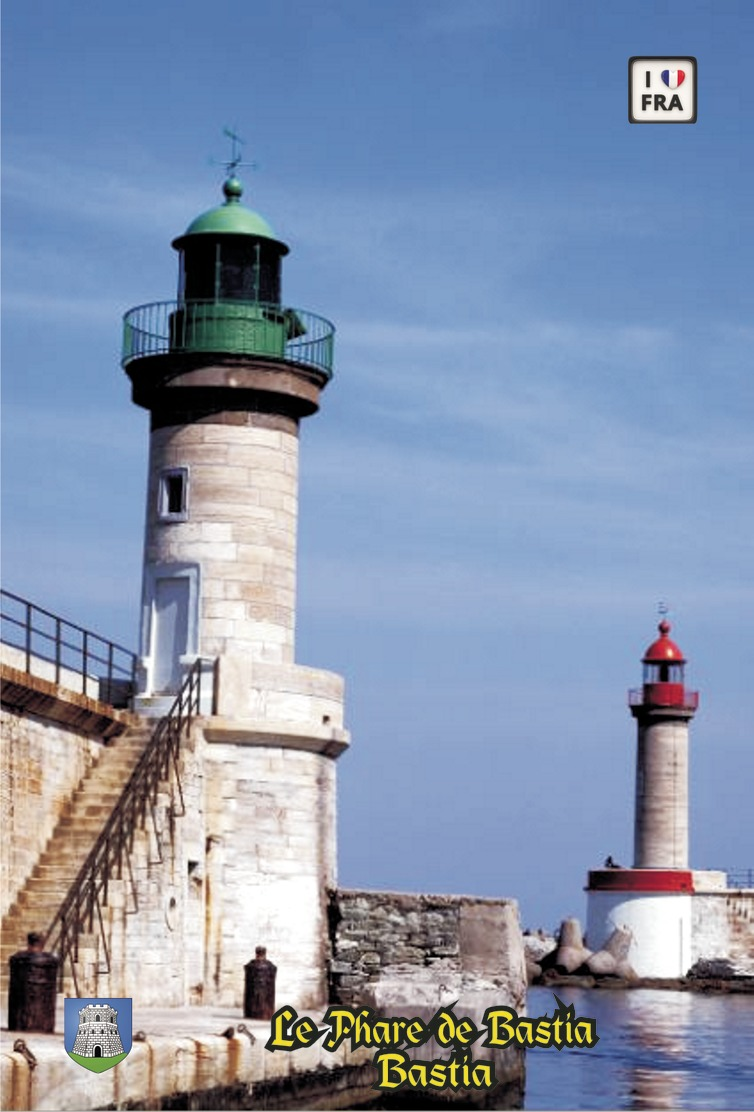 Set 6 Cartes Postales, Phares, Lighthouses Of Europe, France,  Bastia, Le Phare De Bastia - Fari