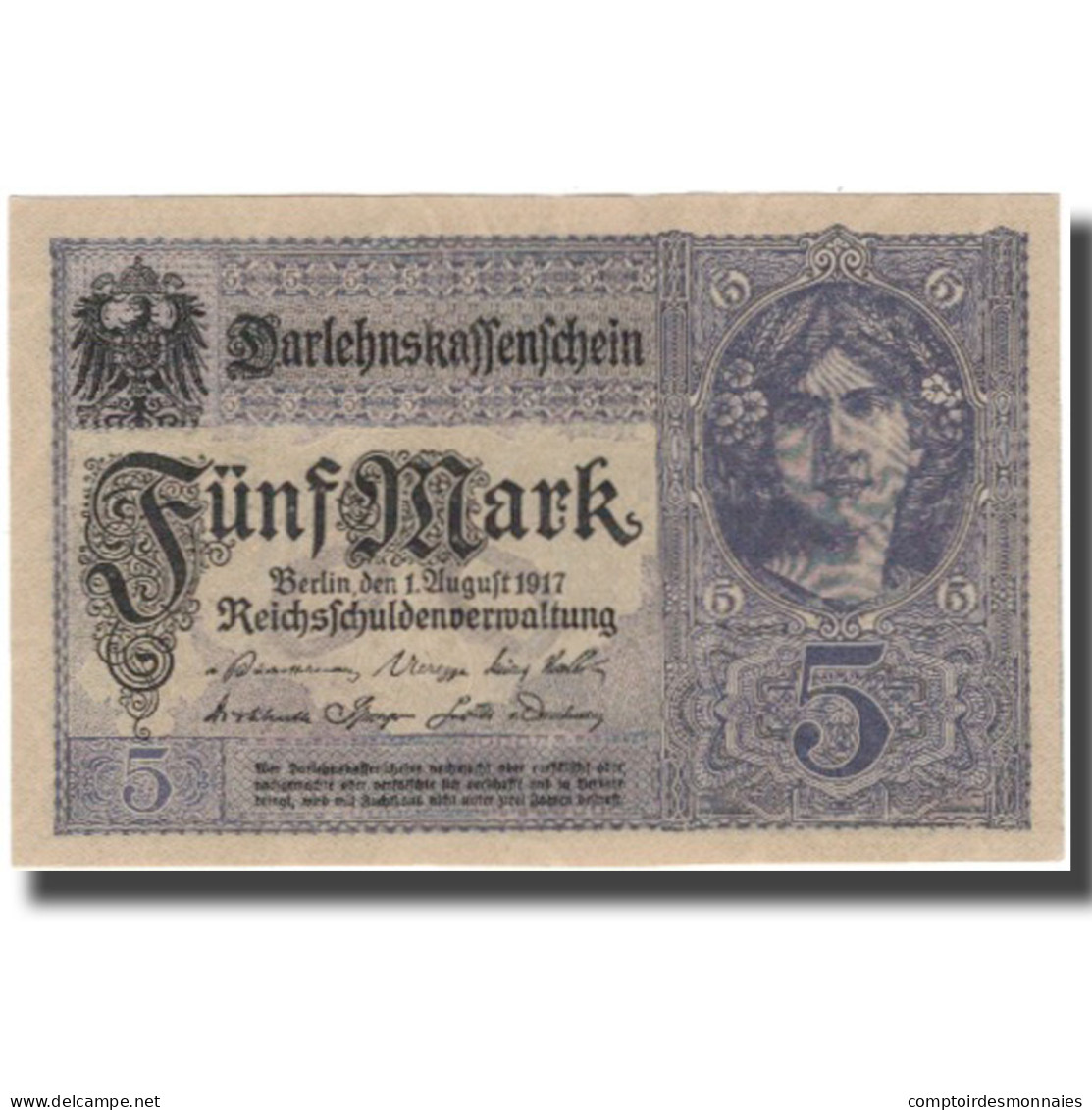 Billet, Allemagne, 5 Mark, KM:56b, NEUF - 5 Mark