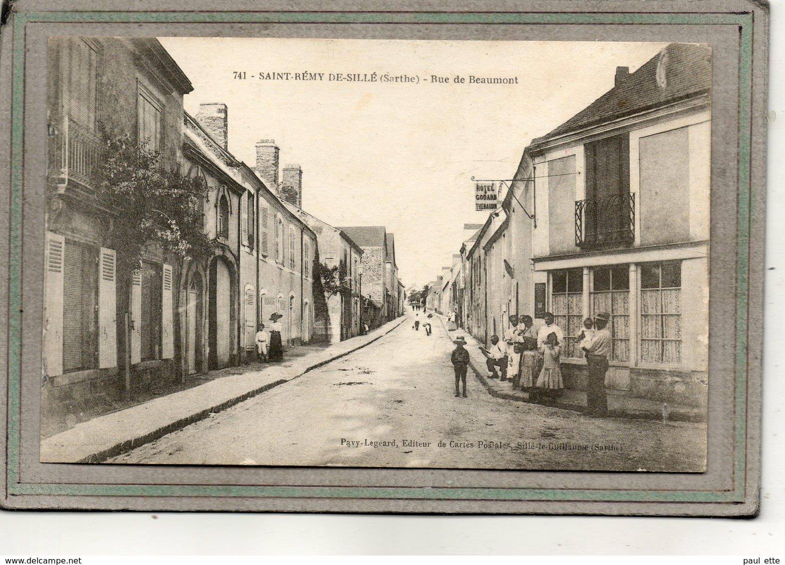 CPA - SAINT-REMY-de-SILLé (72) - Aspect Du Tabac-Hôtel Godard à L'angle De La Rue De Beaumont En 1917 - Altri & Non Classificati