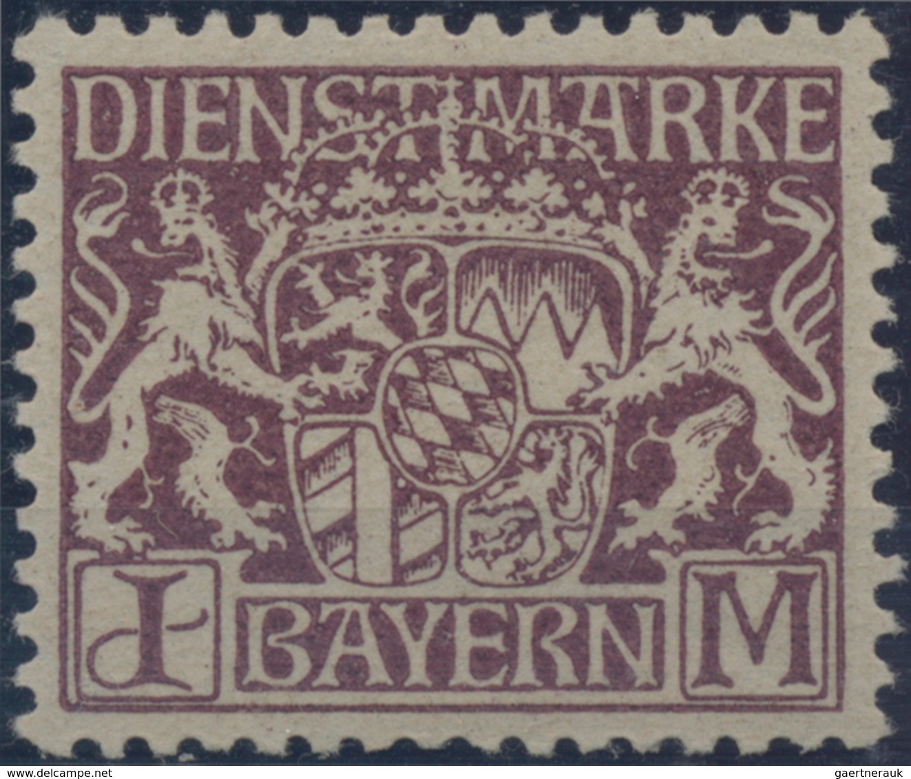 Bayern - Marken und Briefe: Bayern Pfennigzeit  1) 1890, 2 Mark gelborange auf rötlichem Papier als