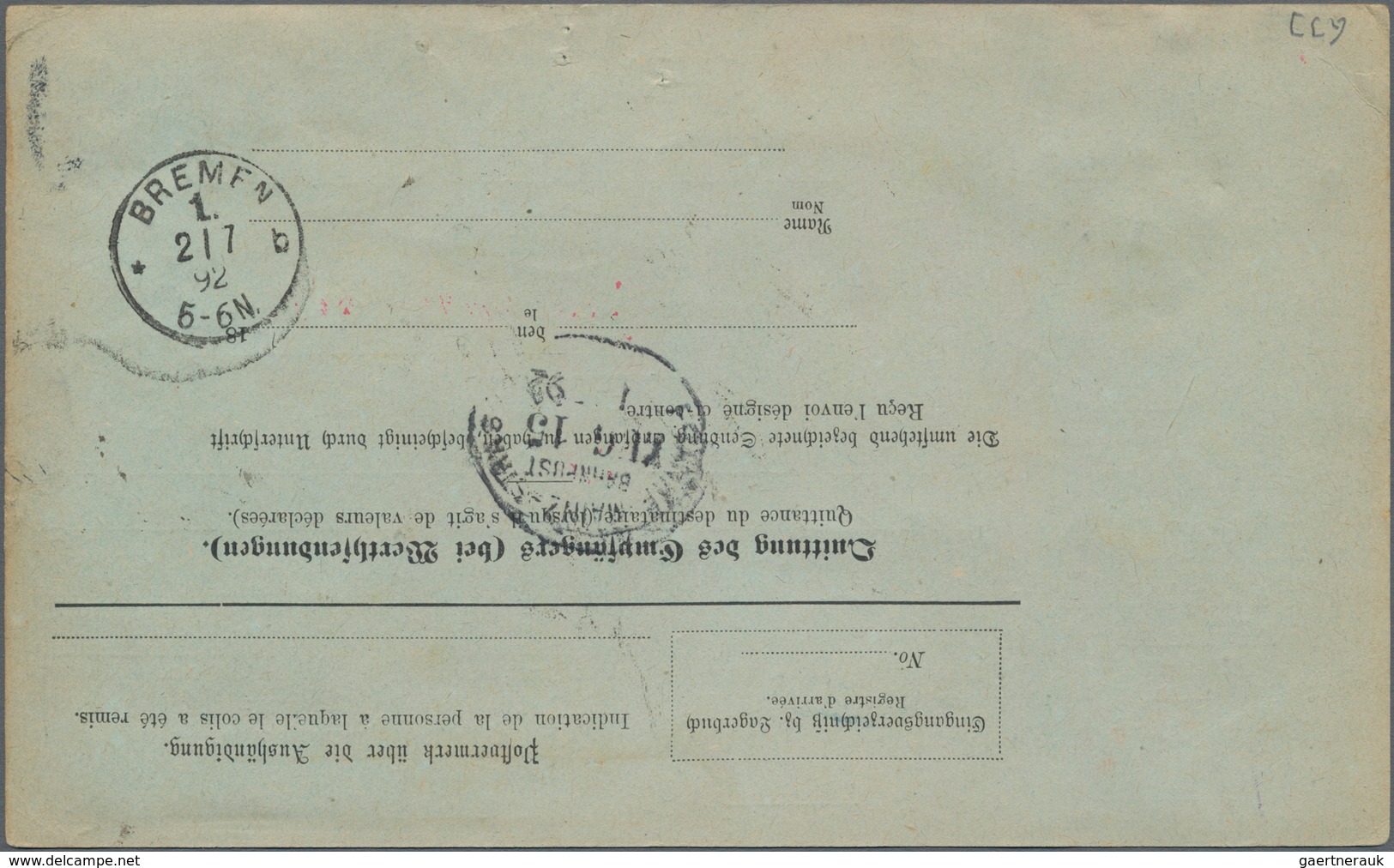 Bayern - Marken Und Briefe: 1890, 2 Mark Wappen Orange Auf Orangeweißem Papier, Vier Einzelstücke Al - Other & Unclassified