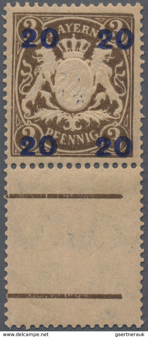 Bayern - Marken Und Briefe: 1920, 20 Auf 3 Pf. Braun (Aufdrucktype I) Auf Mattrotweissem Papier Mit - Andere & Zonder Classificatie