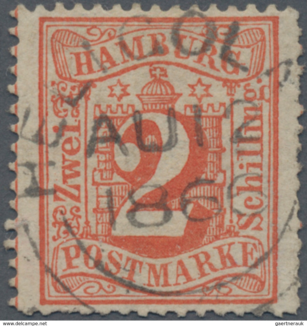 Helgoland - Marken Und Briefe: 1866, Rundstempel Type I "HELIGOLA(ND) AU 12 1866" Auf Hamburg MiNr. - Heligoland