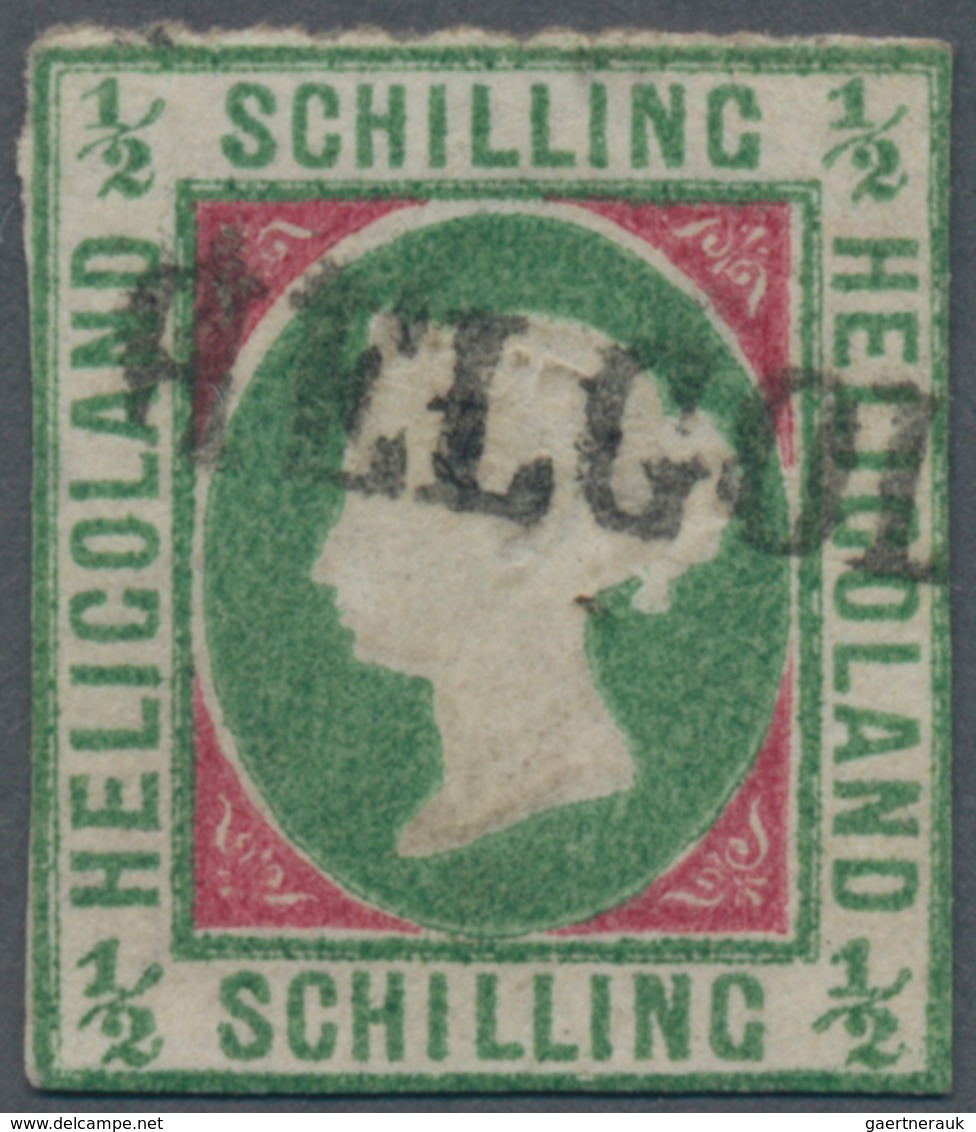 Helgoland - Marken Und Briefe: 1867, ½ S Dunkelbläulichgrün/karmin Mit Kopftype I, Durchstochen Und - Helgoland