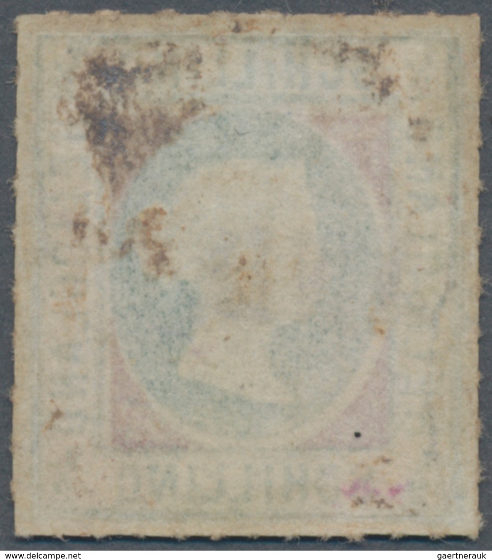 Helgoland - Marken Und Briefe: 1867, ½ S Dunkelbläulichgrün/karmin Mit Kopftype II Gestempelt Mit Ei - Heligoland