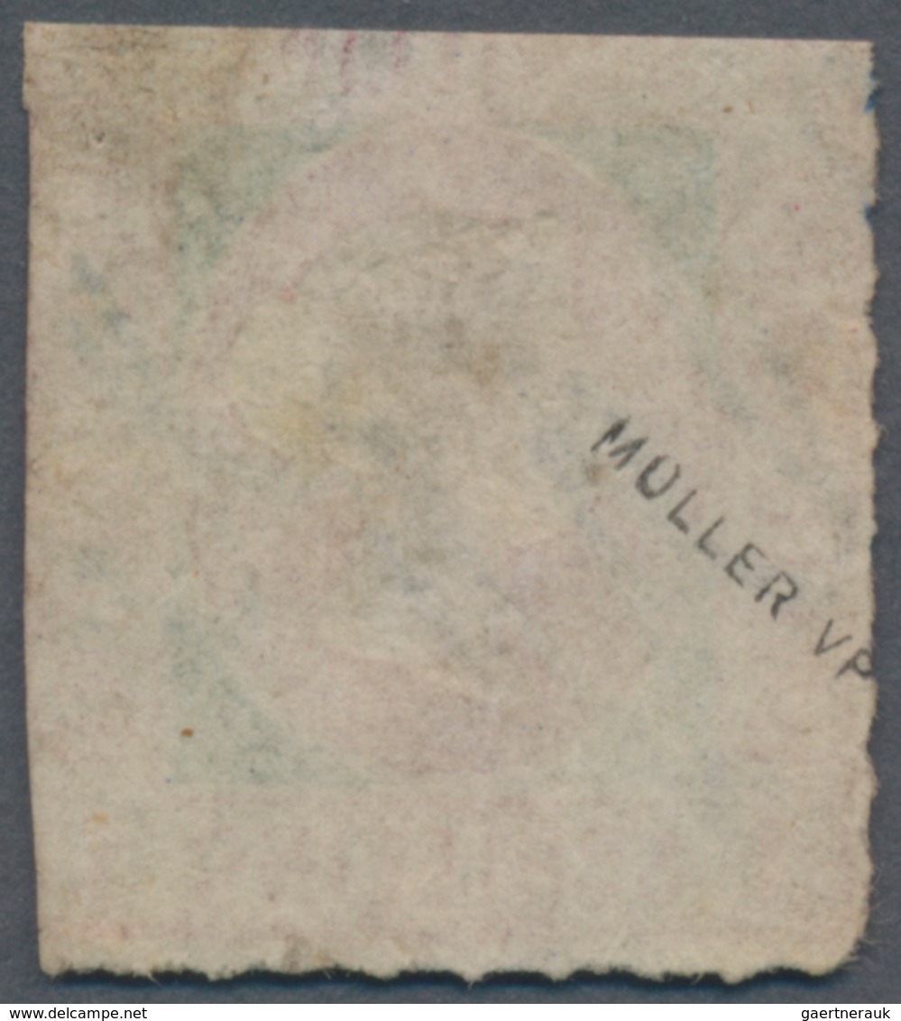 Helgoland - Marken Und Briefe: 1867, 1 S Rosakarmin/dunkelgrün, Durchstochen, Mit Blauer Handschrift - Heligoland