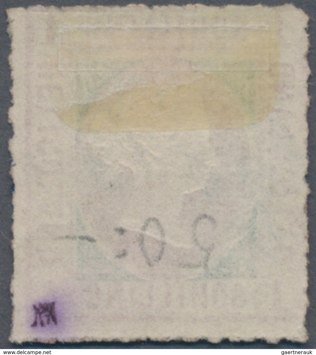 Helgoland - Marken Und Briefe: 1867, 1 S Rosakarmin/dunkelgrün, Durchstochen, Mit Blauer Handschrift - Helgoland