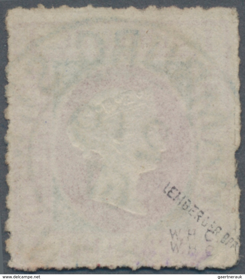 Helgoland - Marken Und Briefe: 1867, 1 S Rosakarmin/ Dunkelgrün, Durchstochen Mit Blauen K2 "HAMBURG - Heligoland